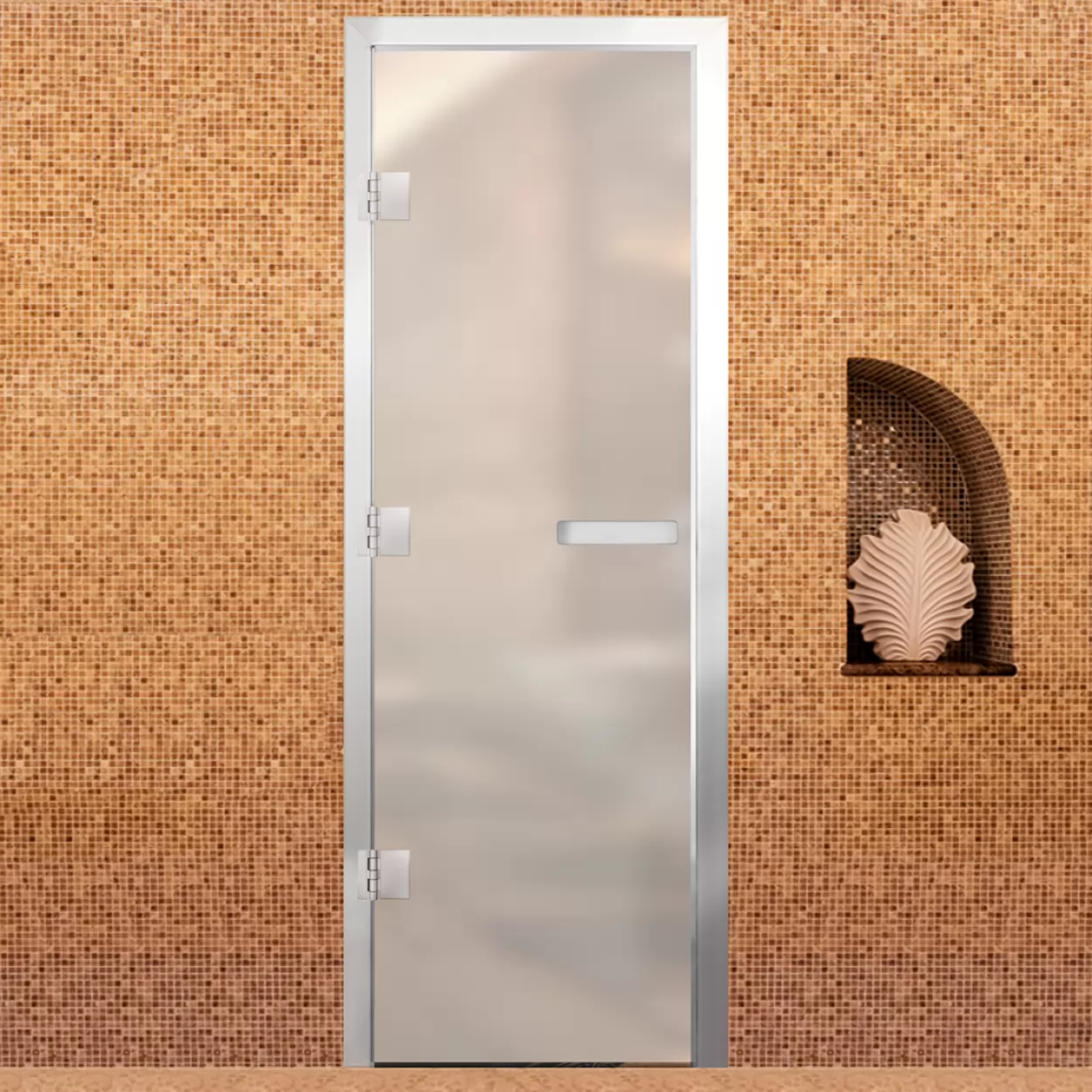 дверь для бани престиж al, белая matelux, петли l, гориз. ручка-комби, алюминий 2000х800 (арта)