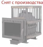 чугунная печь для бани сибирь-24 с панорамным стеклом, кожух-сетка (нмк) 12-24 м3