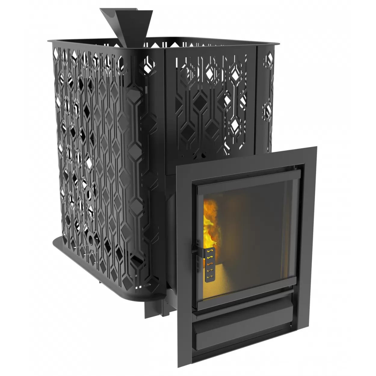печь для бани из нерж. varna 26 с закрытой каменкой (black stove) до 26 м3